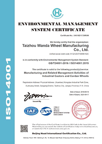 ISO14001 2015 certification
