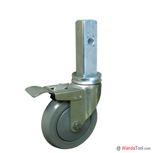 5×1.25 Solid square stem TPR scaffold caster | SCSSA-125032B-92